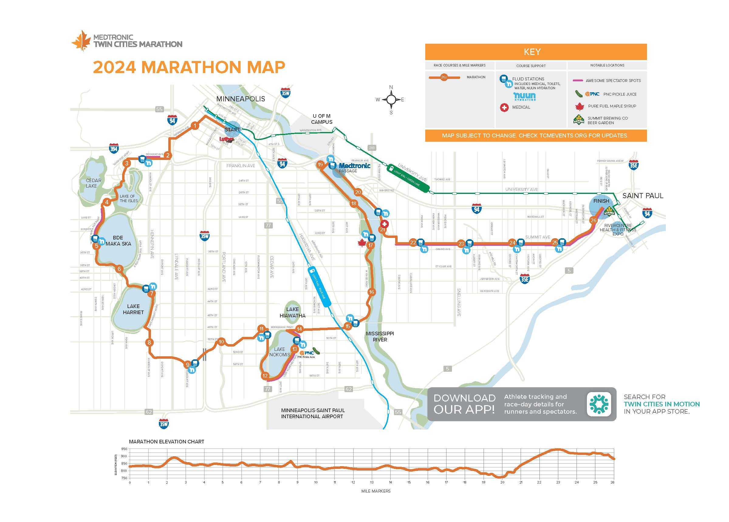 map route of the twin cities marathon