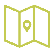 unfolded map with pin icon